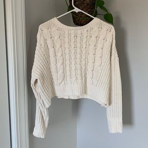 Lightweight white cropped sweater